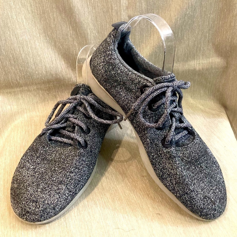 ALLBIRDS Sz 12 The Wool Runners Heather Grey Lace Up Rubber Sole Sneakers Shoes